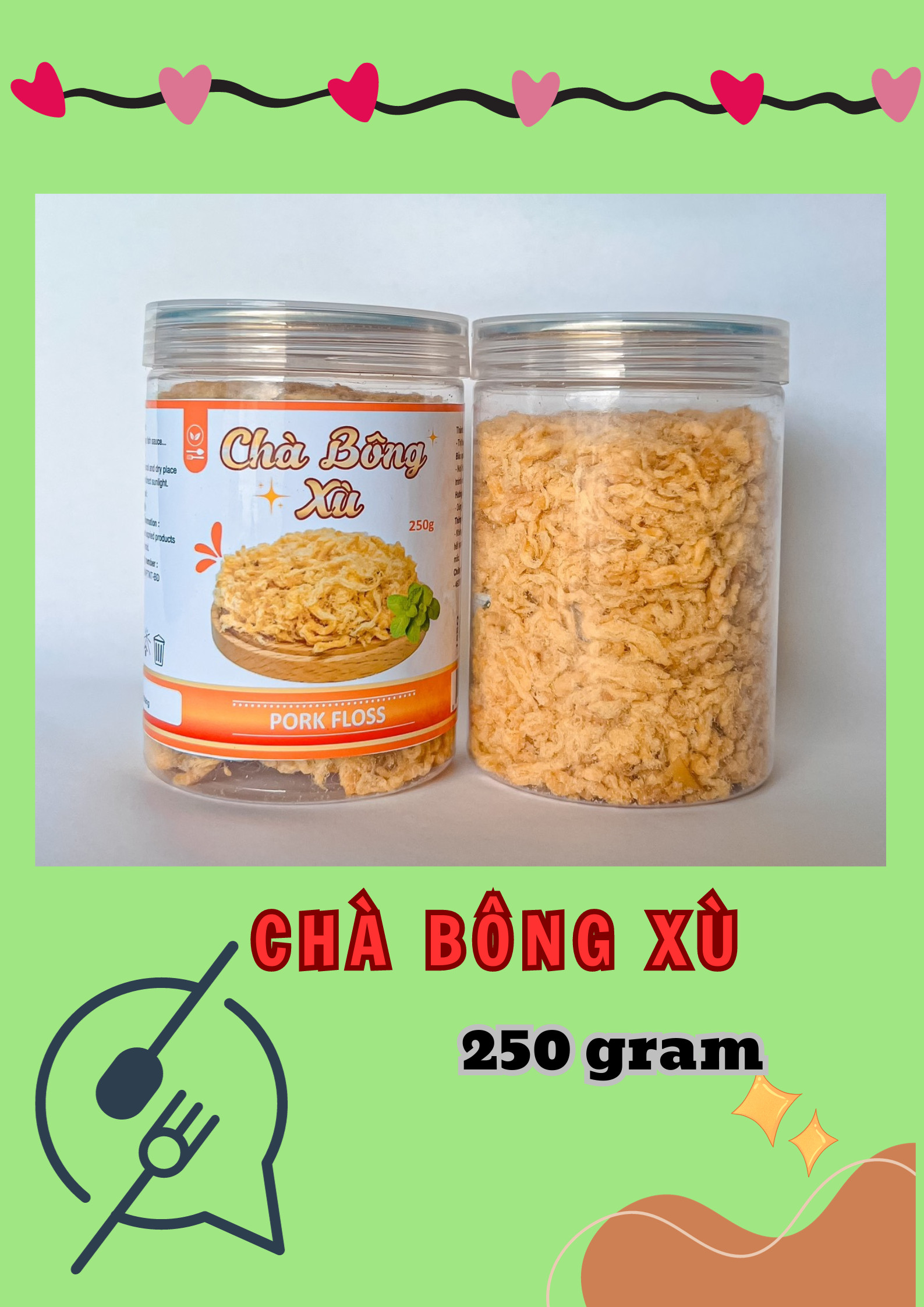Chà Bông Heo Xù Đặc Biệt 250g Chà Bông Heo Xù Đặc Biệt 250g