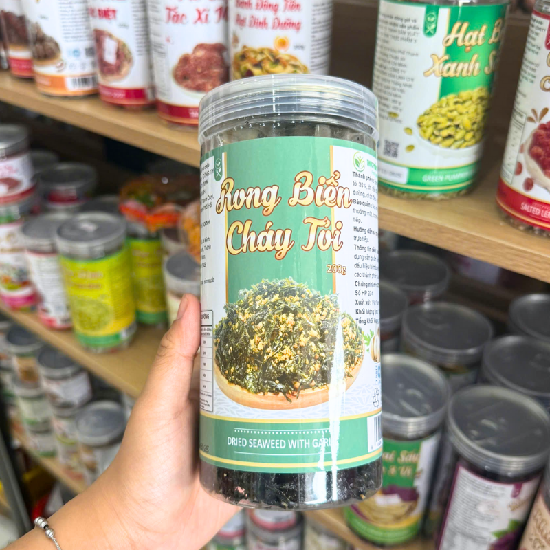 Rong Biển Cháy Tỏi Loại Ngon 200g Hộp Pet Rong Biển Cháy Tỏi Loại Ngon 200g Hộp Pet