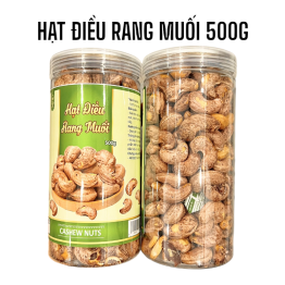 Hạt Điều Cồ A Rang Muối Nguyên Hạt Vỏ Lụa (Loại xuất khẩu) 500g Hộp - 8936208930066