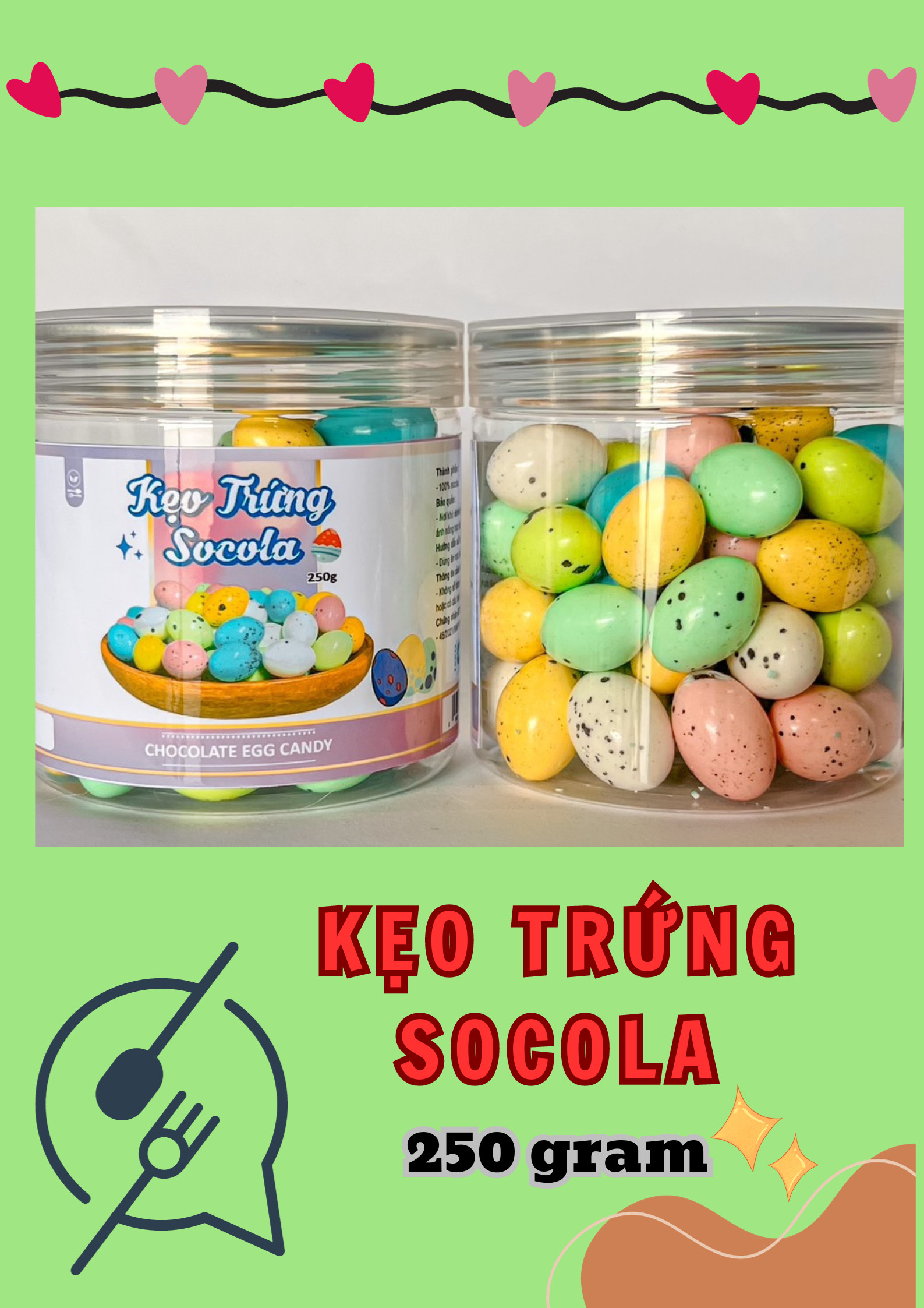 Chuyên sỉ kẹo Trứng Socola 250g Chuyên sỉ kẹo Trứng Socola 250g