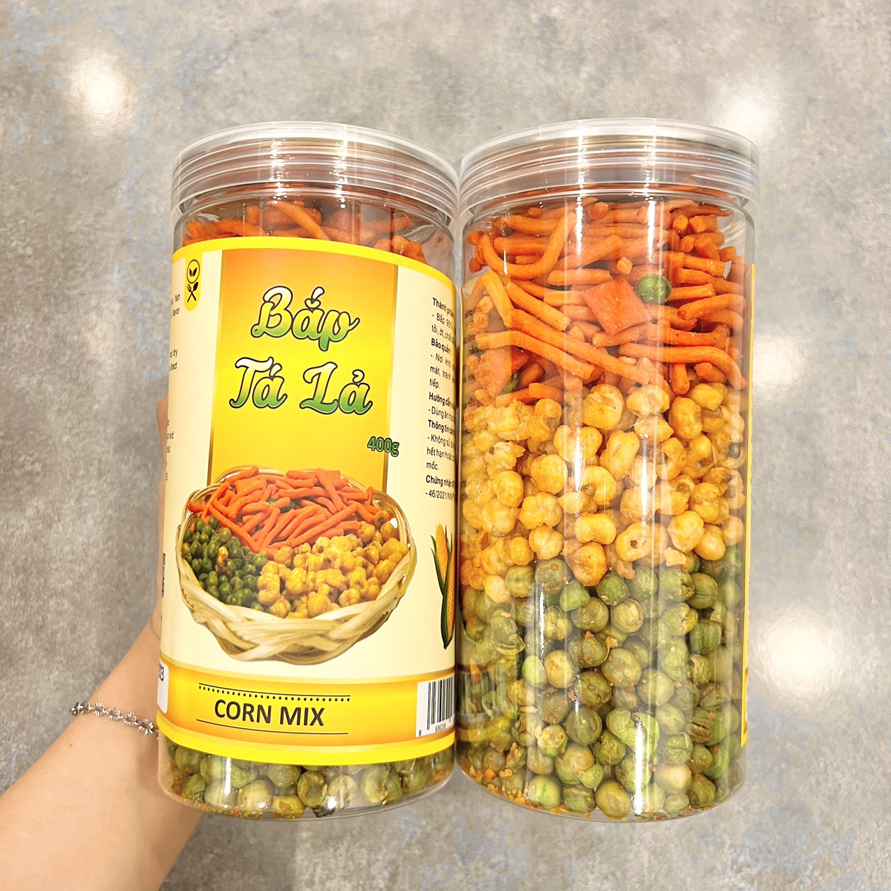 22536-0018047134-z4841366028202-19232e711a81792f0d4eba687db14a03-3.jpg Bắp Tá Lả (Đậu hà lan - bim bim que - bắp mắm) Thơm Ngon 400g Hộp - BTL