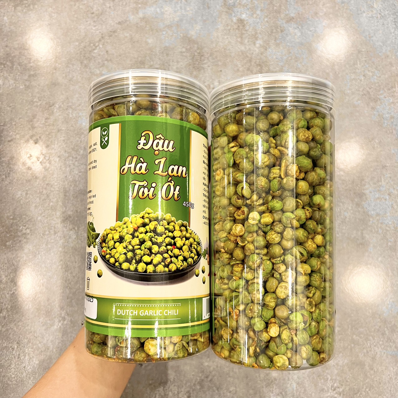 Nguồn sỉ đậu Hà Lan Tỏi Ớt Thơm Ngon 450g Hộp Nguồn sỉ đậu Hà Lan Tỏi Ớt Thơm Ngon 450g Hộp