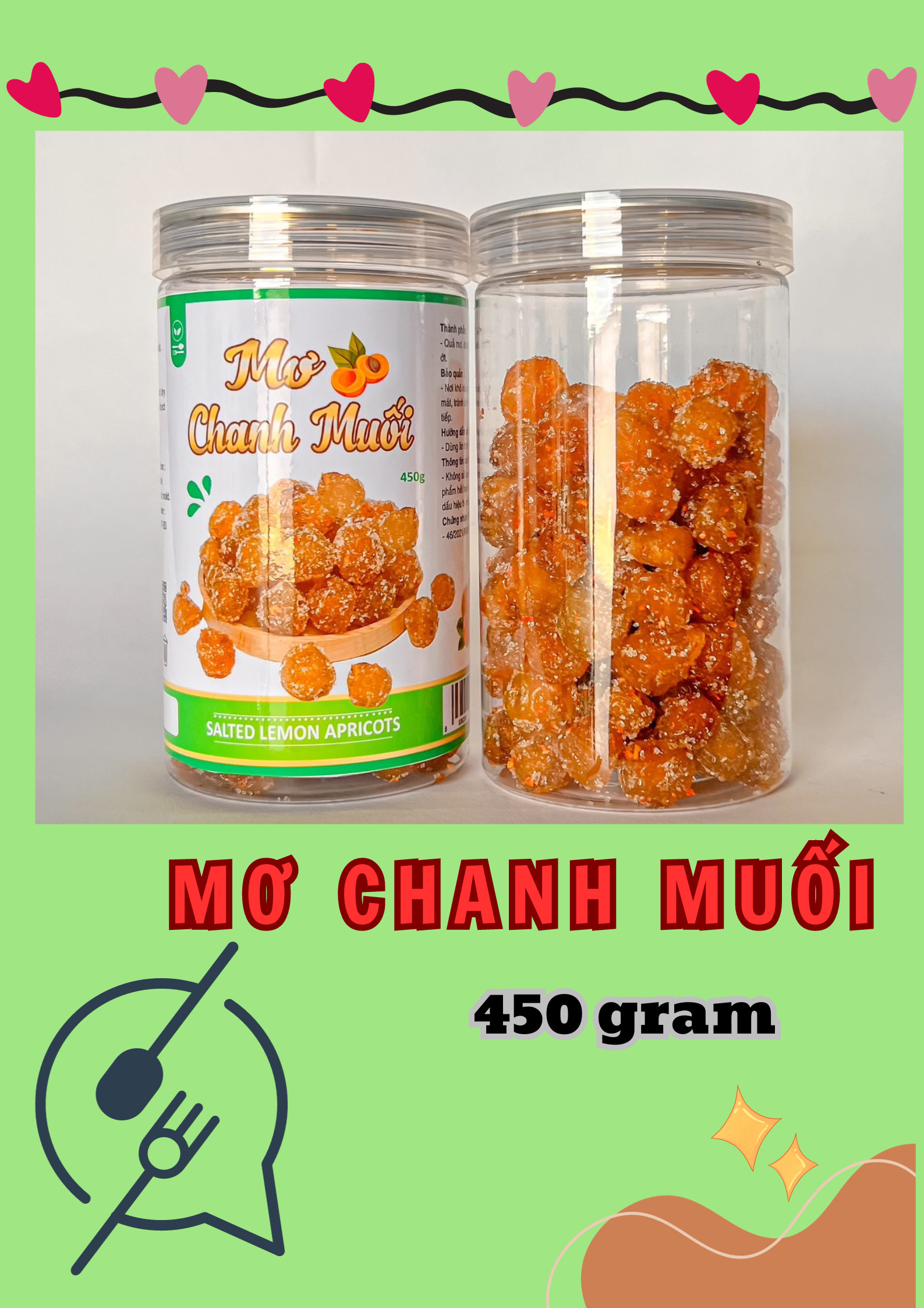 Mơ Chanh Muối Thơm Ngon 450g Mơ Chanh Muối Thơm Ngon 450g