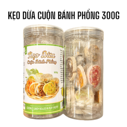 Kẹo Dừa Cuộn Bánh Phồng Mix 7 Vị Thơm Ngon 300g - KDCBP