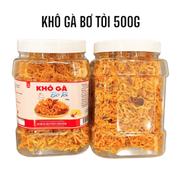 Khô Gà Bơ Tỏi Thơm Ngon 500g hộp - 8936208935085