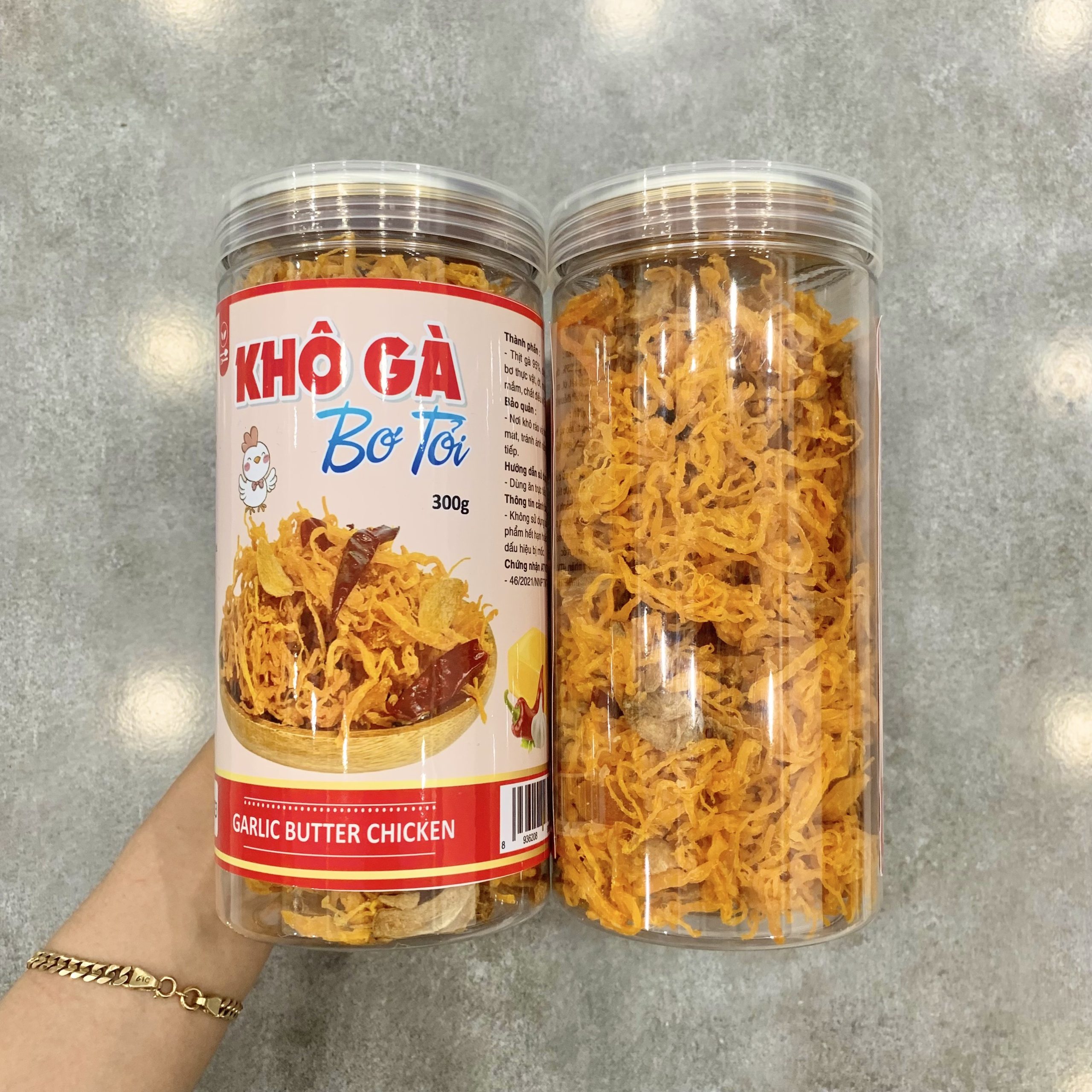 Nguồn sỉ khô Gà Bơ Tỏi Thơm Ngon 300g Nguồn sỉ khô Gà Bơ Tỏi Thơm Ngon 300g