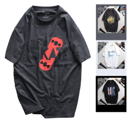 Áo Thun Nam Cổ Tròn Rurumen Màu Xám In Chứ SK8 SKATE Big Size - AB492