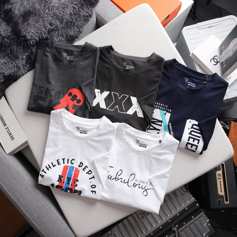 Giá sỉ áo Thun Nam Cổ Tròn Rurumen Màu Trắng In Chữ NYC 1987 Giá sỉ áo Thun Nam Cổ Tròn Rurumen Màu Trắng In Chữ NYC 1987