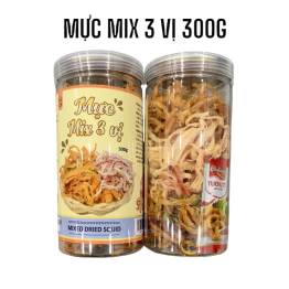 Mực Mix 3 Vị Thơm Ngon (Tomyum - Bơ Tỏi - Hấp Dừa) Hộp - 8936208931063