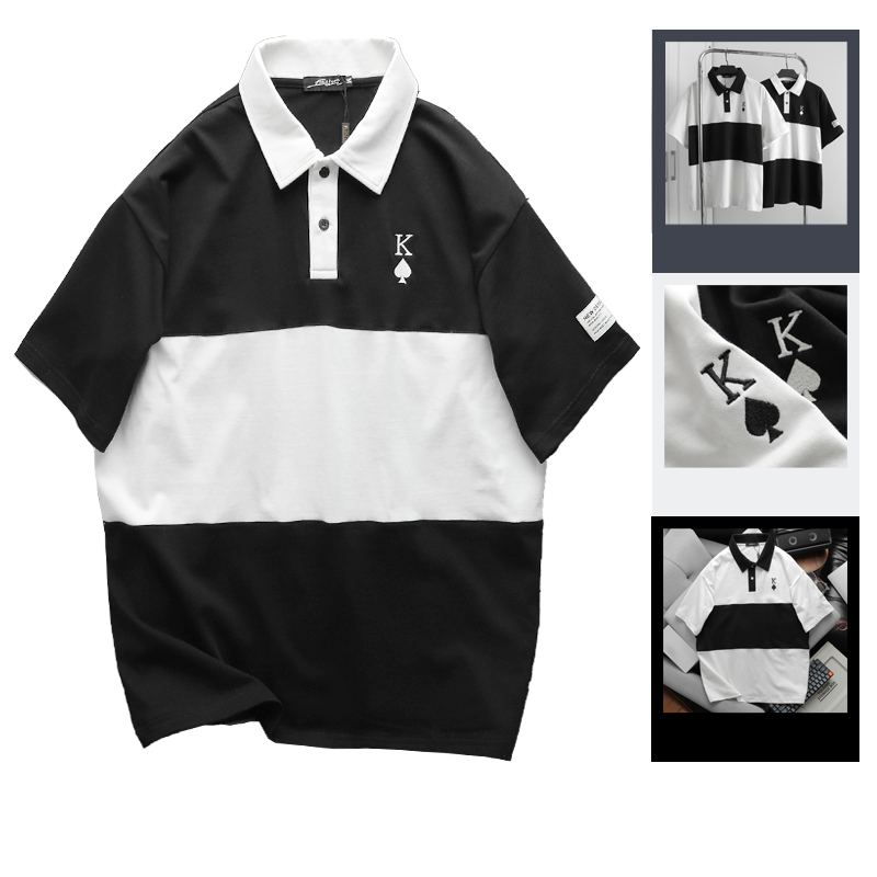 23271-0336202832-ab497.png Áo Thun Nam Cổ Tròn Oversize Thêu Logo Poker Big Size 100kg - AB498