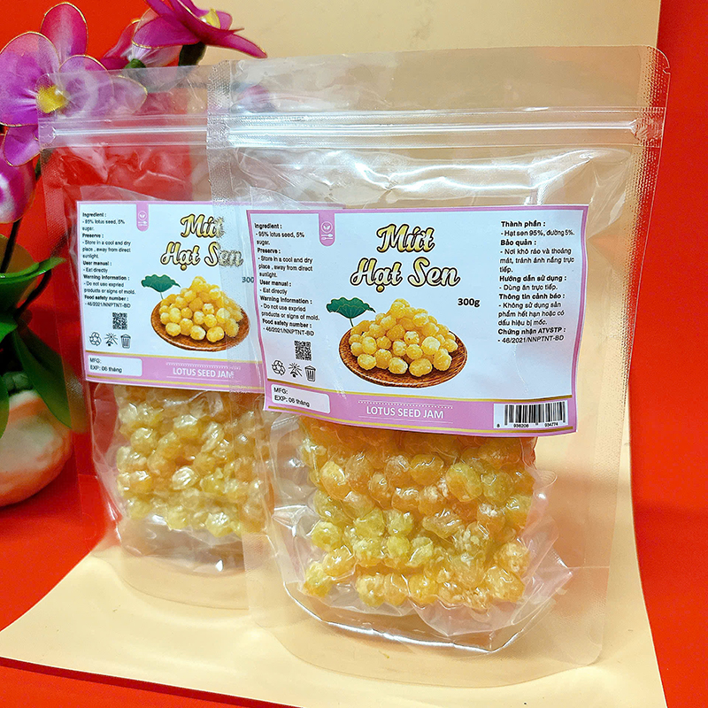 23384_z6125810959713-b9f8dfe2723d81a2351ab81f57df64ba_20241213165014-5.jpg Mứt Hạt Sen Túi Zip 300g - HSHCK
