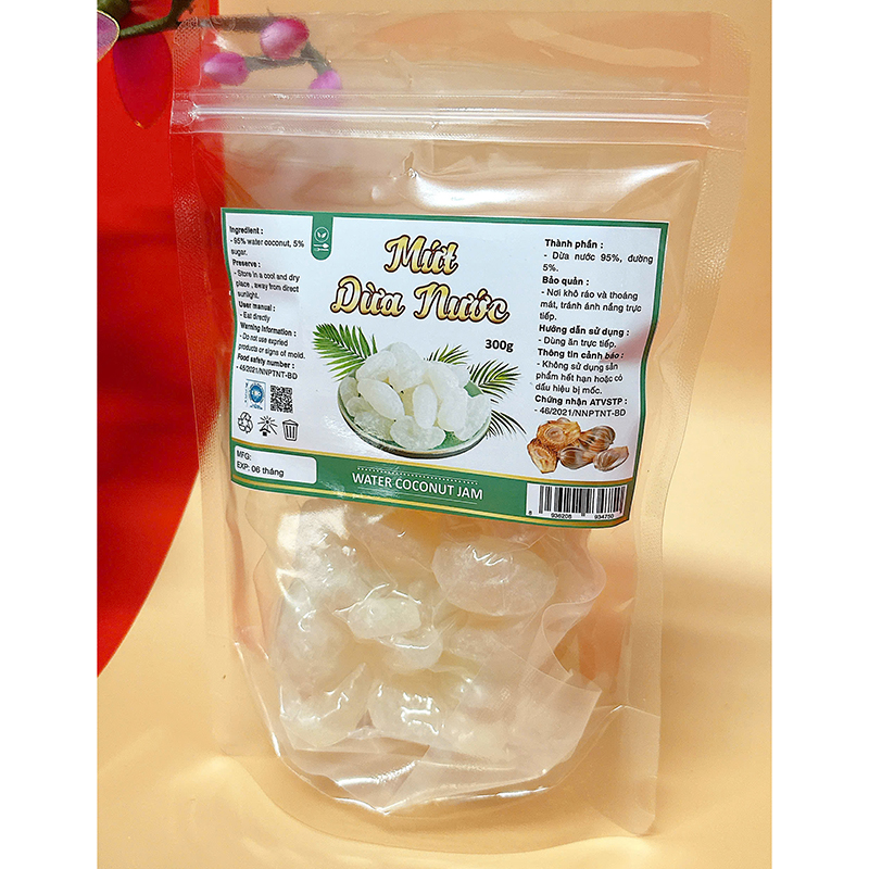 23385_z6125806466641-b68b1368dd29804772b51f8b9b65cb96_20241214111450-2.jpg Mứt Dừa Nước Túi Zip 300g - MDNHCK