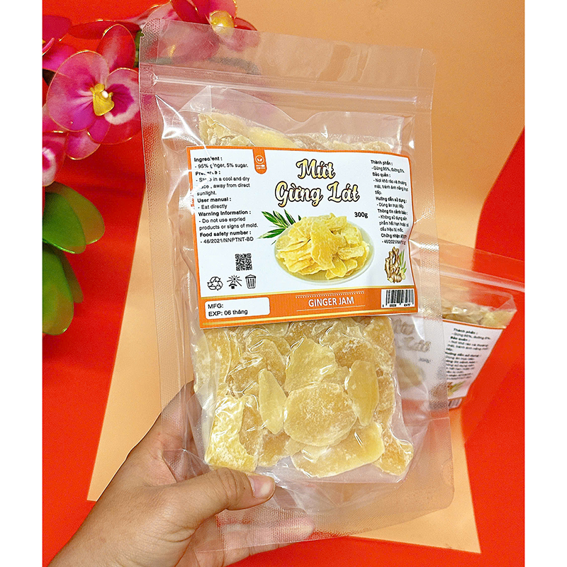 Mứt Gừng Lát Túi Zip 300g Mứt Gừng Lát Túi Zip 300g