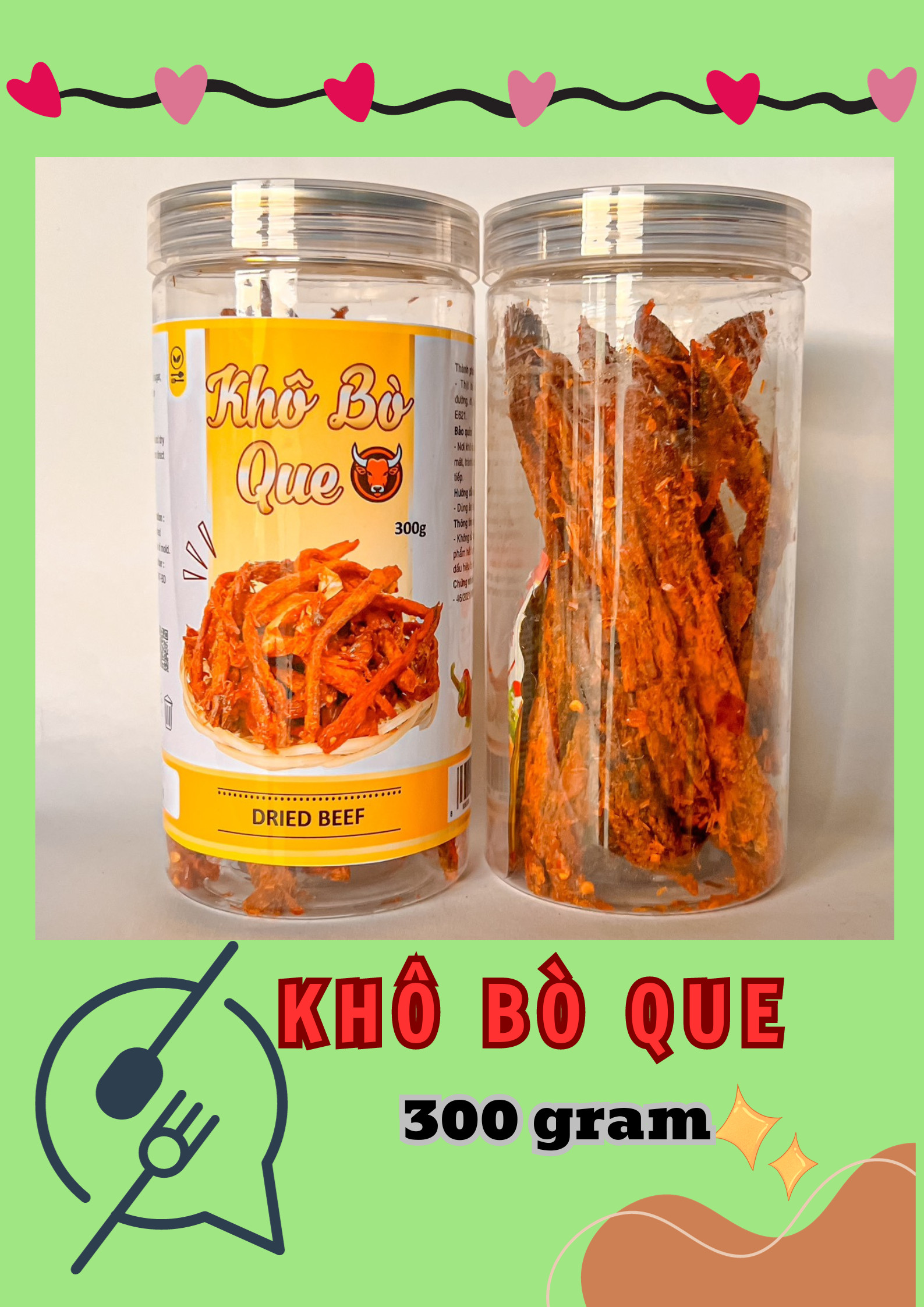 Khô Bò Que Loại Đặc Biệt 300g Khô Bò Que Loại Đặc Biệt 300g