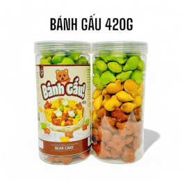 Bánh Gấu Mix 3 Vị Thơm Ngon Hộp Pet 420g (Chùm Ngây- Socola - Truyền Thống) - BGM3V420