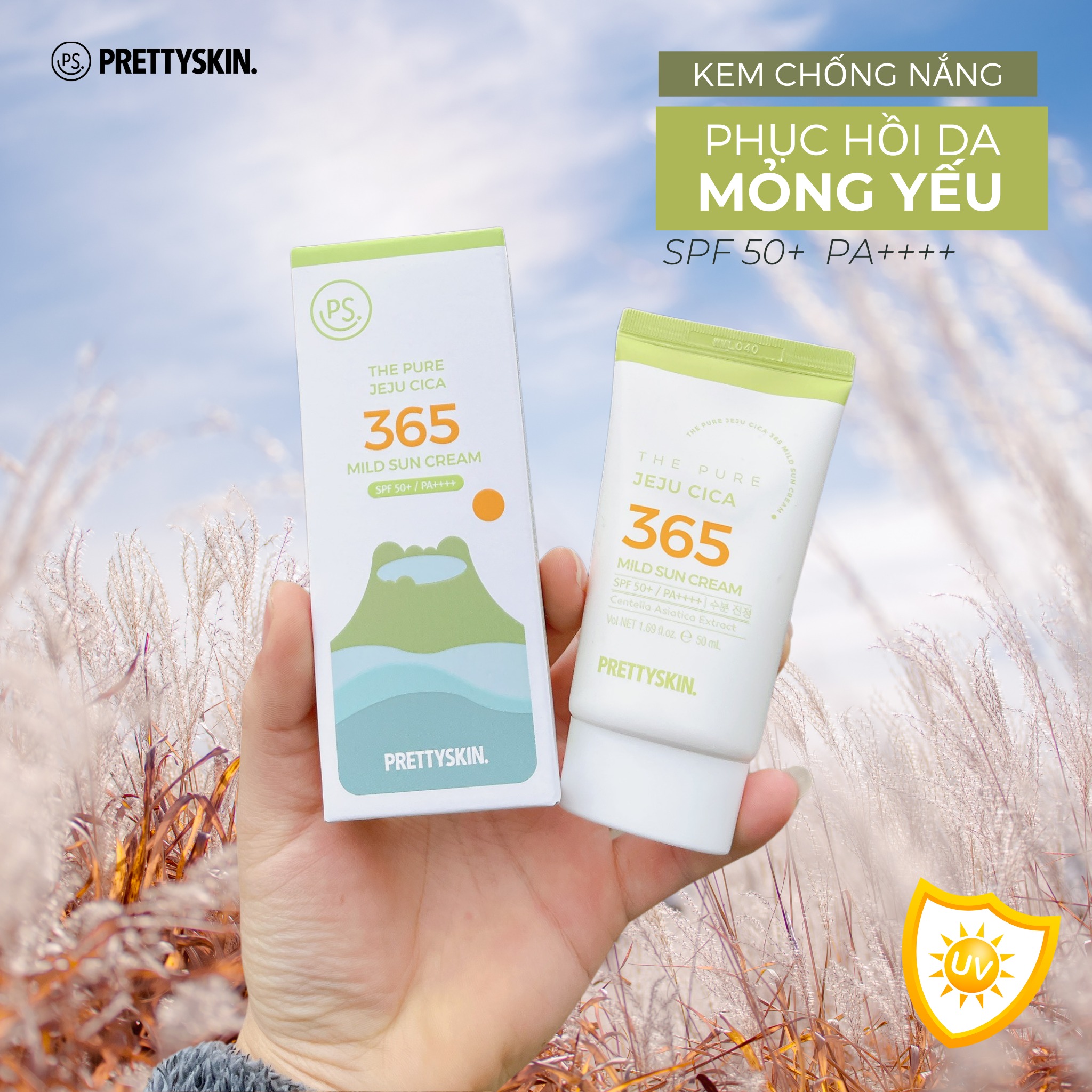Kem Chống Nắng Prettyskin 365 Mild Sun Cream Phục Hồi Da Mỏng Yếu Kem Chống Nắng Prettyskin 365 Mild Sun Cream Phục Hồi Da Mỏng Yếu
