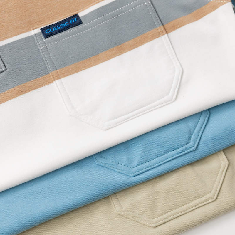 Áo Thun Sọc Nam Trung Niên Phối Sọc Màu Cổ Bẻ Có Túi Thun Cotton (Có size 3x) Áo Thun Sọc Nam Trung Niên Phối Sọc Màu Cổ Bẻ Có Túi Thun Cotton (Có size 3x)