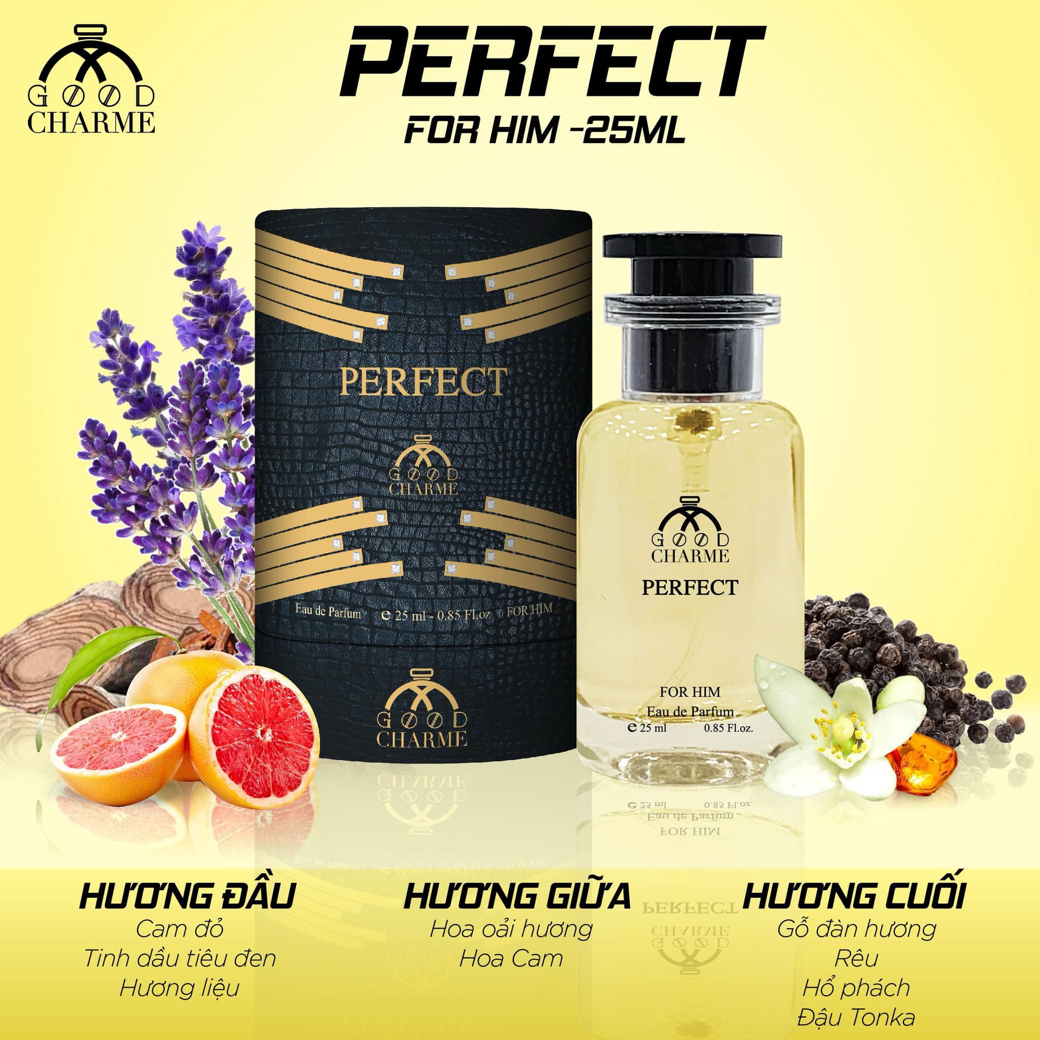 Nguồn sỉ nước Hoa Good Charme Perfect 25ml Mùi Nam Nguồn sỉ nước Hoa Good Charme Perfect 25ml Mùi Nam