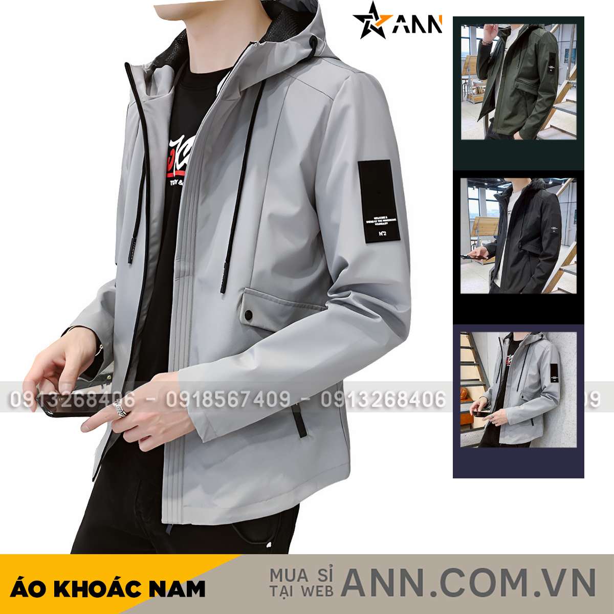 Áo Khoác Nam Rurumen Chất Dù 2 Lớp Có Nón Phối Logo Bên Tay (Có size 3x) Áo Khoác Nam Rurumen Chất Dù 2 Lớp  Có Nón Phối Logo Bên Tay (Có size 3x)