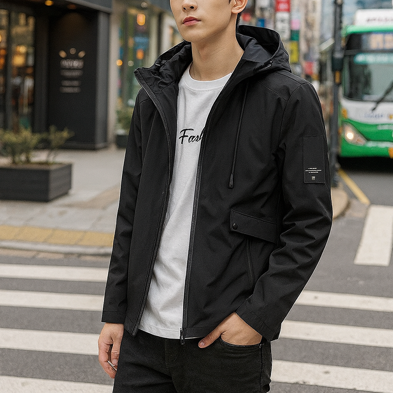 Áo Khoác Nam Rurumen Chất Dù 2 Lớp Có Nón Phối Logo Bên Tay (Có size 3x) Áo Khoác Nam Rurumen Chất Dù 2 Lớp  Có Nón Phối Logo Bên Tay (Có size 3x)