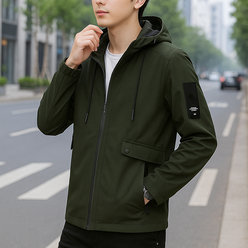 Áo Khoác Nam Rurumen Chất Dù 2 Lớp Có Nón Phối Logo Bên Tay (Có size 3x) Áo Khoác Nam Rurumen Chất Dù 2 Lớp  Có Nón Phối Logo Bên Tay (Có size 3x)