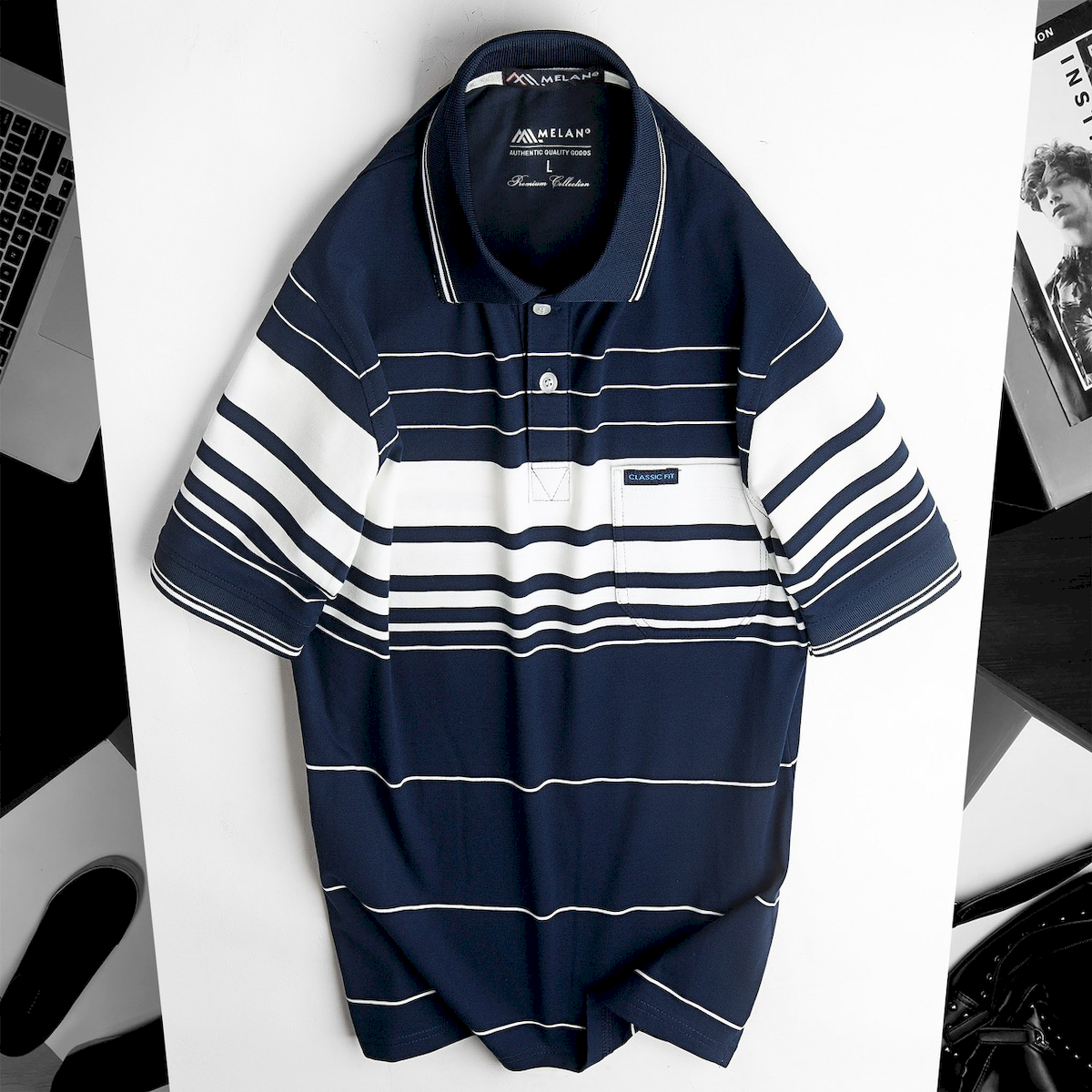 24097_z5460652053830-e9ef03362100314ad43c03f8d8d0ccdd_20240521094537-6.png Áo Thun Sọc Nam Trung Niên Phối Sọc Nhuyễn Có Túi Thun Cotton (Có size 3x) - AS056