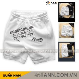 Quần Short Thun Nam In Chữ Chicago - QB429