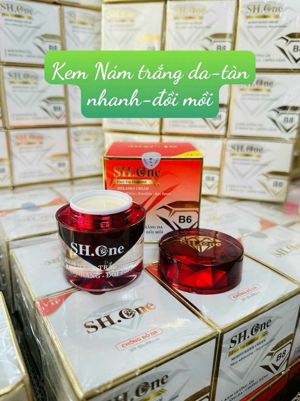 24158_436281352-122108645222270124-1072073672596775715-n_20240428173518-1.jpg Kem Face SH One B6 Màu Đỏ Giảm Nám Trắng Da - FACEDOB6
