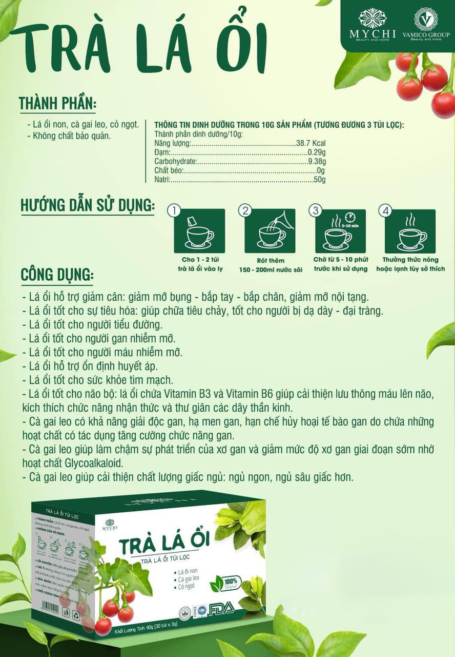 Trà Lá Ổi Mychi Hộp 30 gói Trà Lá Ổi Mychi Hộp 30 gói