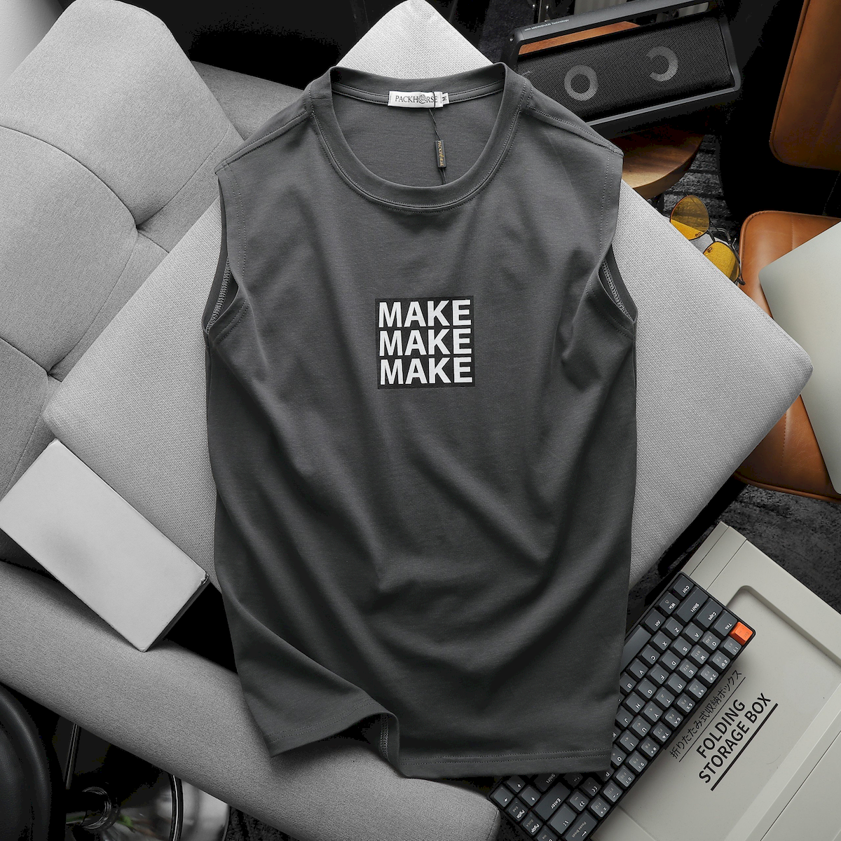 Chuyên sỉ áo Thun Ba Lỗ Nam Pack Horse In Chữ MAKE Chuyên sỉ áo Thun Ba Lỗ Nam Pack Horse In Chữ MAKE