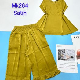 Đồ bộ satin quần lững áo 2 dây trơn - DBO4547