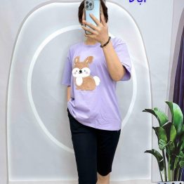 Đồ bộ quần lửng đen áo tay ngắn in hình con sóc - DBO4729