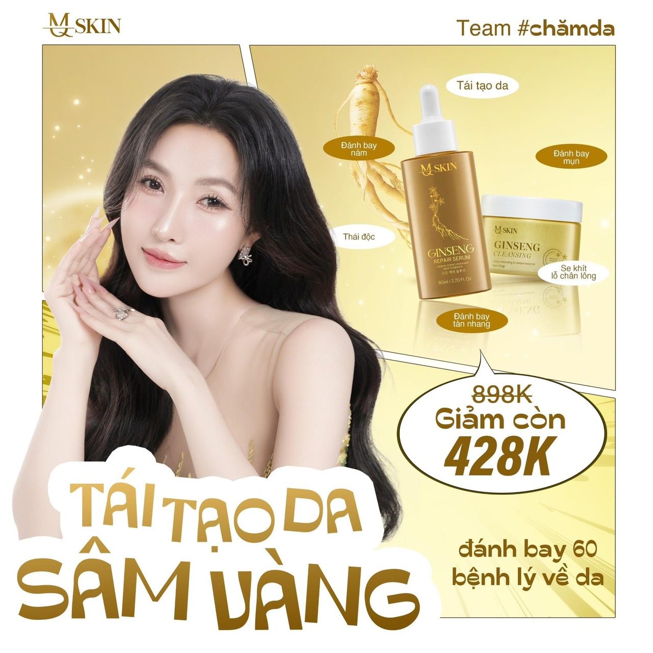 Chuyên sỉ combo Tái Tạo Sâm Vàng MQ Skin Chuyên sỉ combo Tái Tạo Sâm Vàng MQ Skin