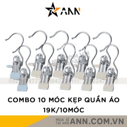 Combo 10 Móc Kẹp Quần Áo Bằng Inox - Móc Kẹp Phơi Tất Vớ Đồ Lót Bọc Nhựa Pvc Cao Cấp Nhỏ Gọn - CBMOCKEP01
