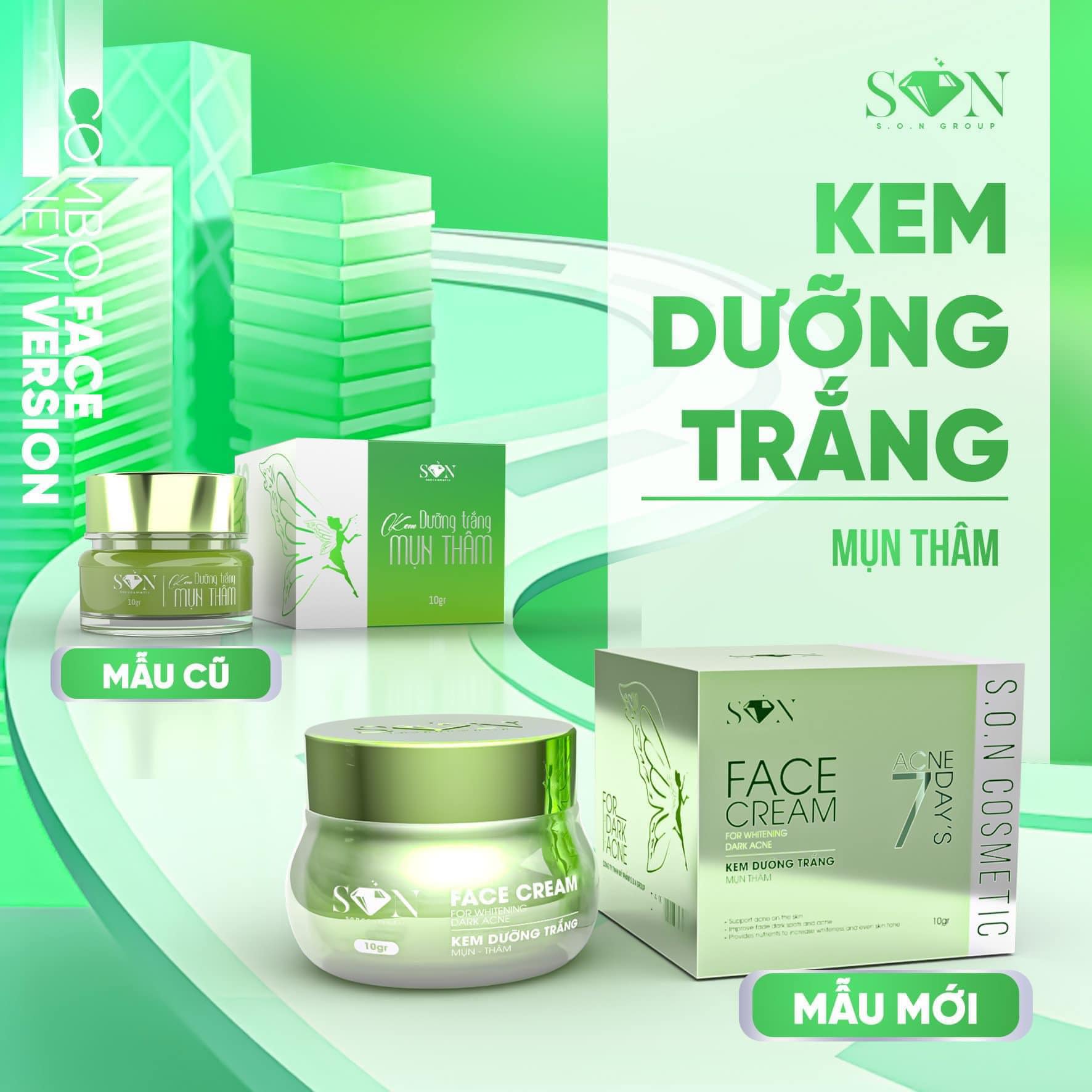 Combo Kem Face Hỗ Trợ Giảm Mụn Xanh Lá + Xanh Biển SON Cosmetic Tặng Cao Bưởi Phiên Bản Mới Combo Kem Face Hỗ Trợ Giảm Mụn Xanh Lá + Xanh Biển SON Cosmetic Tặng Cao Bưởi Phiên Bản Mới