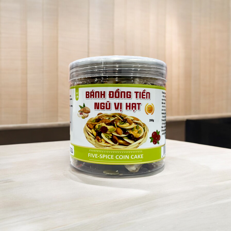 Bánh Đồng Tiền Ngũ Vị Hạt 200g Bánh Đồng Tiền Ngũ Vị Hạt 200g