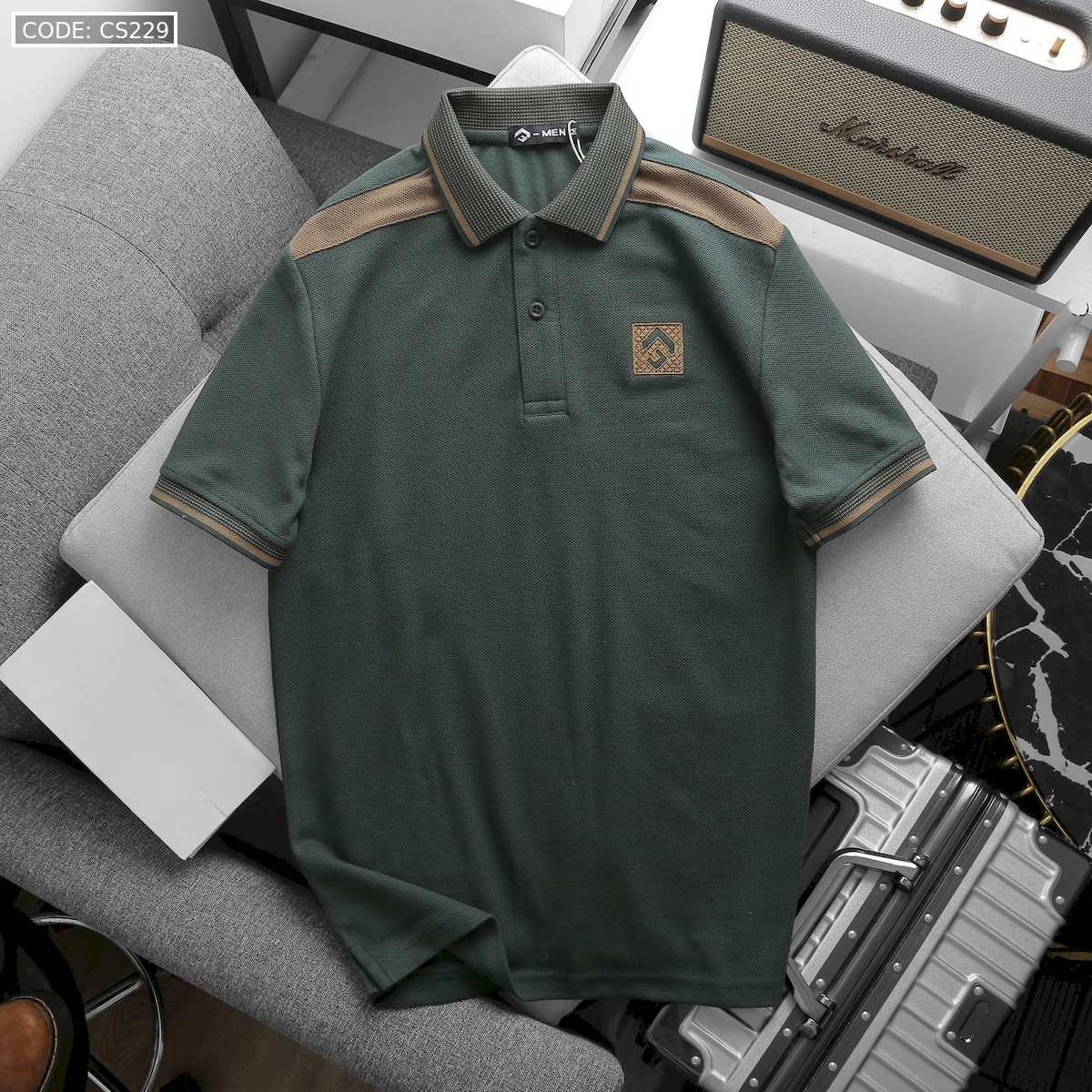 24673_z5623303447149-89be030e687210668fc42206cea820a9-result_20240711163831-4.png Áo Thun Nam Cổ Bẻ Thêu Nổi Logo Lục Giác (Có size 3x) - CS229