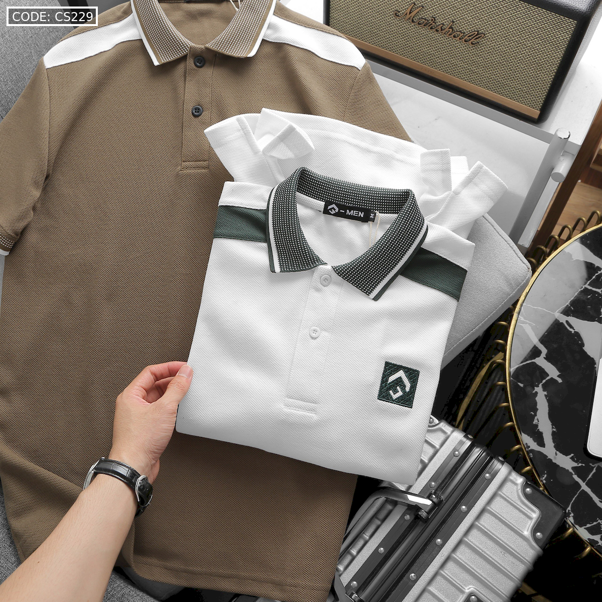 24673_z5623303513129-870d62e27851d326f2922749db90143e-result_20240711163835-4.png Áo Thun Nam Cổ Bẻ Thêu Nổi Logo Lục Giác (Có size 3x) - CS229