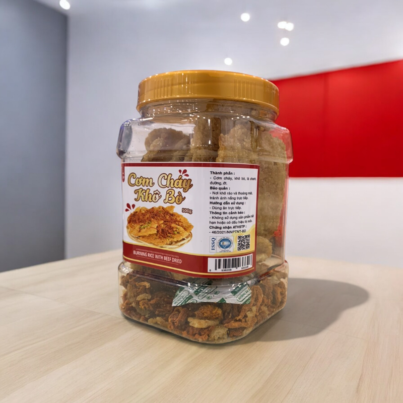 Phân phối cơm Cháy Khô Bò 500g hộp Phân phối cơm Cháy Khô Bò 500g hộp