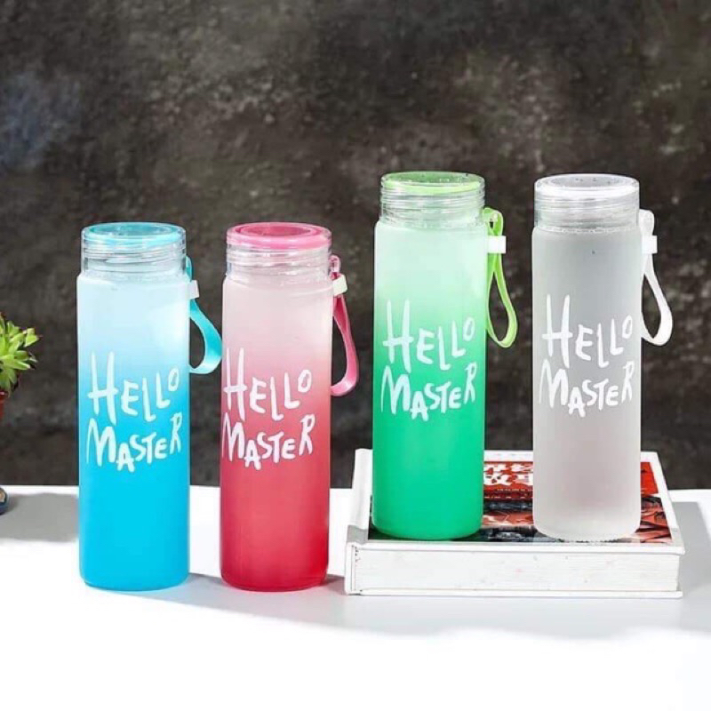 Bình Nước Thuỷ Tinh - Bình Đựng Nước Hello Master 480ml Bình Nước Thuỷ Tinh - Bình Đựng Nước Hello Master 480ml