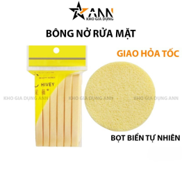 Combo 2 Bông Mút Nở Rửa Mặt - Miếng Bọt Rửa Mặt Chất Liệu Bọt Biển Tự Nhiên Gói 12 Miếng 8cm - BNTT02