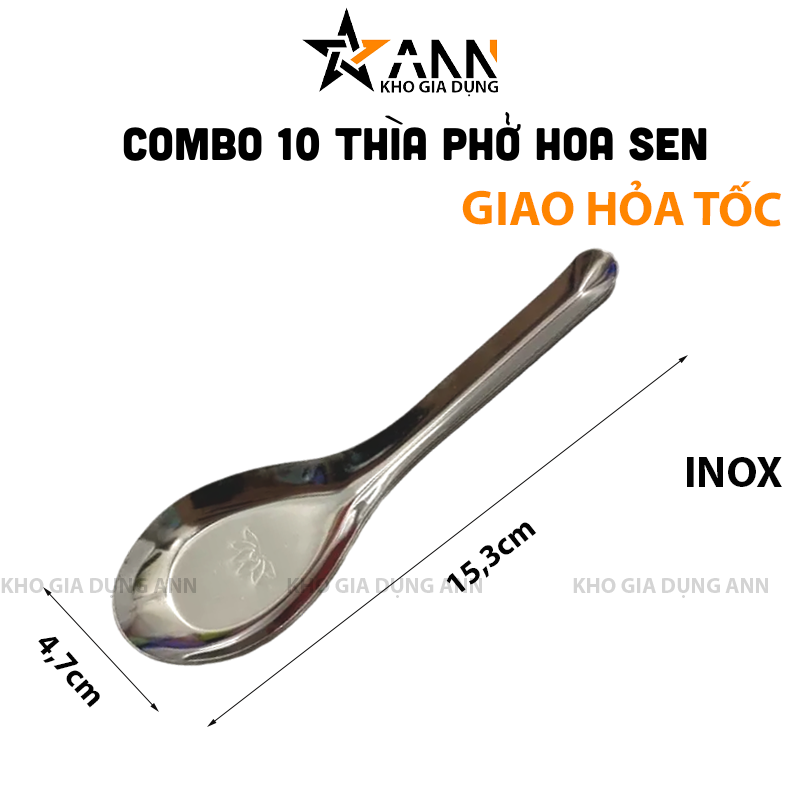 24821_8_20250319183001-1.png Combo 10 Muỗng Inox 304 Hoa Sen - Thìa Inox 304 Ăn Cơm Ăn Súp Sáng Bóng Bền Đẹp 15.3x4.7cm - TPHS01
