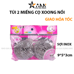 Túi 2 Miếng Cước Sắt - Miếng Rửa Chén Cước Sắt Rửa Chén Bát Cọ Xoong Nồi Đa Năng 9x5x3cm - TCS2M