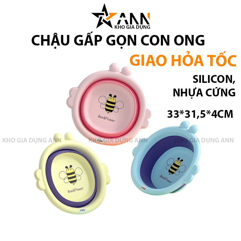 24849_17_20250319183551-1.png Chậu Gấp Gọn Silicone Hình Con Ong - Chậu Rửa Mặt Gấp Gọn Bằng Nhưa An Toàn Cho Bé 33x31,5x4 Cm - CRMCO01