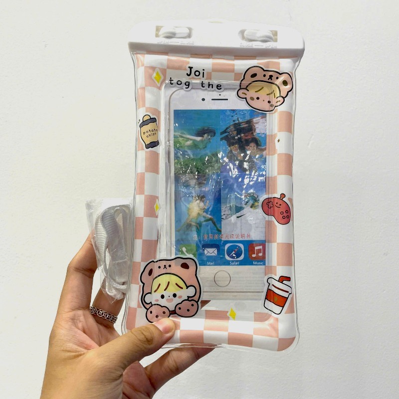 24853_vn-11134207-7r98o-lza2uzbicklp3a_20241025172215-2.jpg Túi Đeo Điện Thoại Chống Thấm Nước Viền Phao - Túi Nhựa Đựng Điện Thoại Chống Nước Kèm Dây 21x10 Cm - TDDTCN01