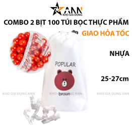 Combo 3 Bịt màng bọc- 1 bịt 100 Túi Bọc Thực Phẩm Co Giãn Siêu Dai Dùng 1 Lần 17x21x4cm(3 - BTPCG01