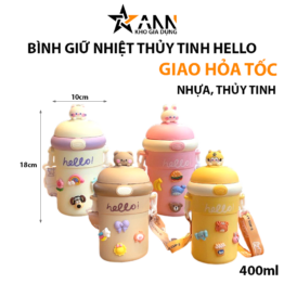 Bình Giữ Nhiệt Thủy Tinh Hello 400ml - BCNTTHL01