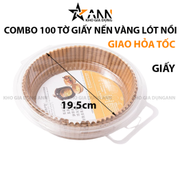 Combo 100 Tờ Giấy Lót Nồi Chiên Không Dầu Giấy Nến Vàng Tiện Dụng 19.5x5cm - GLNCKD01