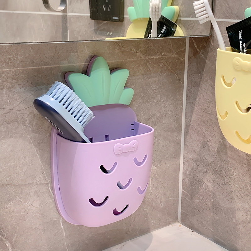 Giỏ Treo Tường Hình Quả Dứa Kèm Miếng Dán Không Cần Đục Lỗ 21x12.5x6cm Giỏ Treo Tường Hình Quả Dứa Kèm Miếng Dán Không Cần Đục Lỗ 21x12.5x6cm