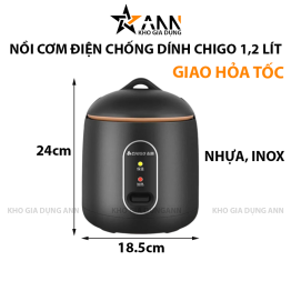 Nồi Cơm Điện Chống Dính Chigo 1,2 lít 24x18.5cm - NCDCDCG01